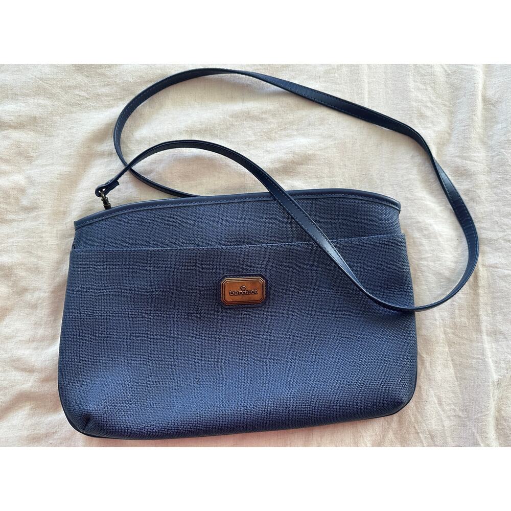 Baronet Blue Leather Crossbody Purse Bag